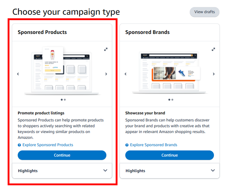 Amazon ad campaign types