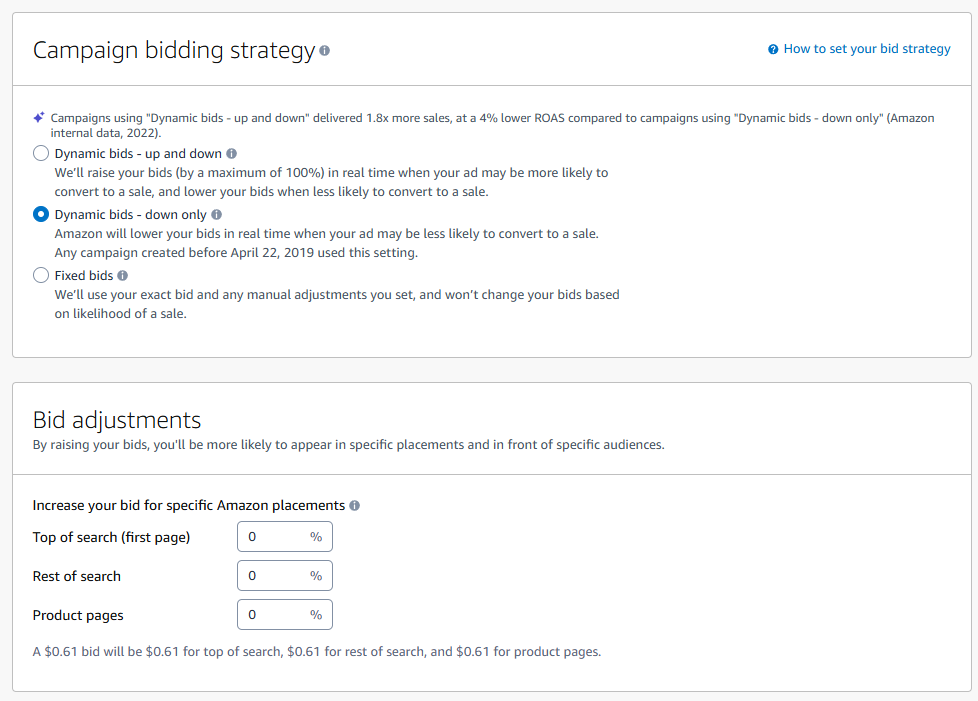 Amazon Ads Bidding Strategy